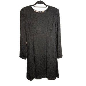 Vintage Laurence Kazar Beaded Mini Dress Tunic Silk Blouse